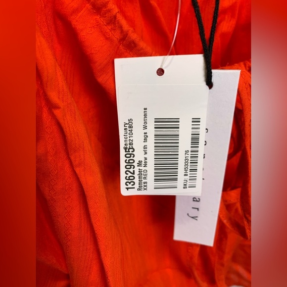 Sanctuary Women's Remember Me Gingham Puff Sleeve Top Red XXS - Picture 7 of 9